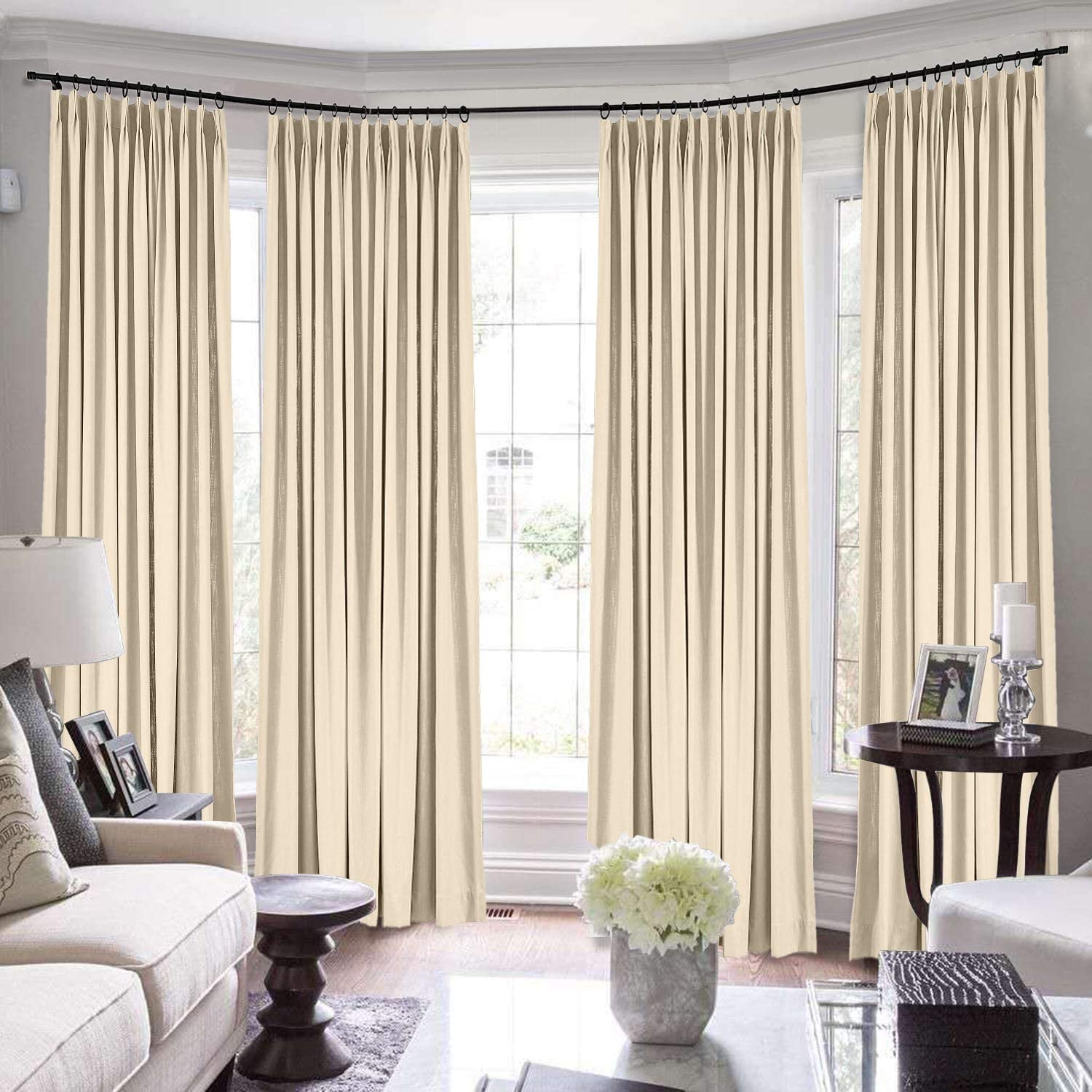 Amazon.com: TWOPAGES Pinch Pleated Loft Curtains, 144 Inch Long